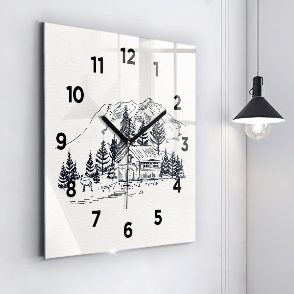 Square wall clock Cartoon town