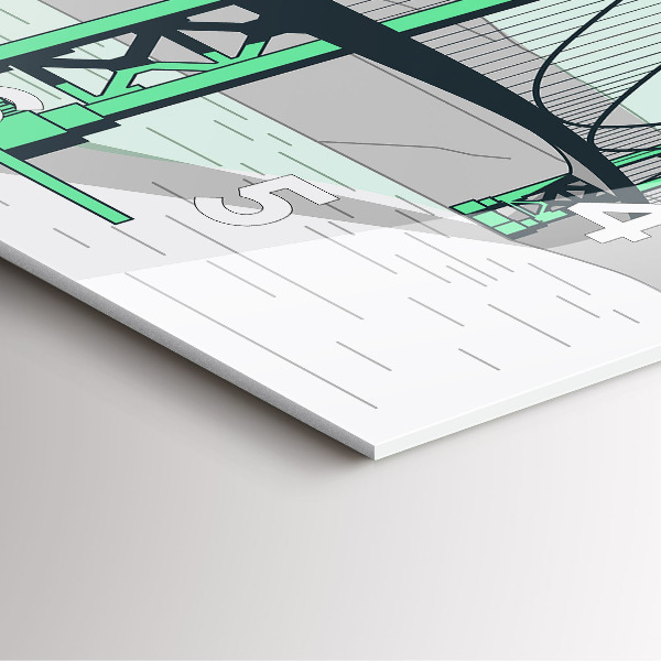 Square wall clock Green Bridge