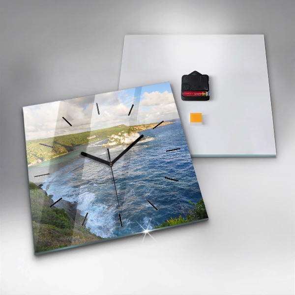 Square wall clock Ocean Coast