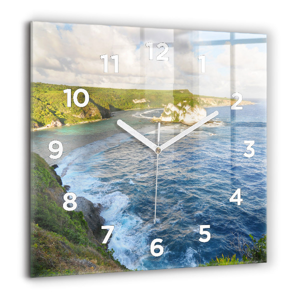 Square wall clock Ocean Coast
