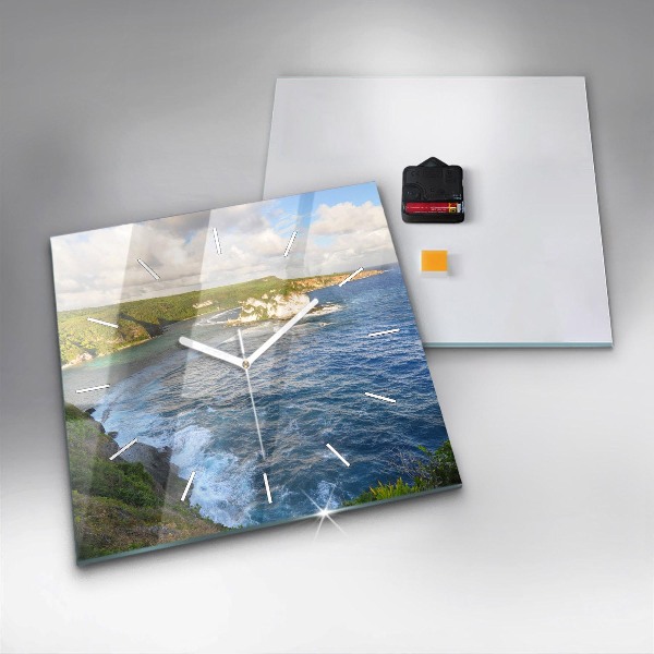 Square wall clock Ocean Coast