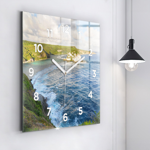 Square wall clock Ocean Coast