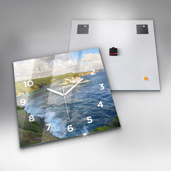 Square wall clock Ocean Coast