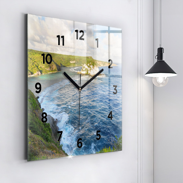 Square wall clock Ocean Coast