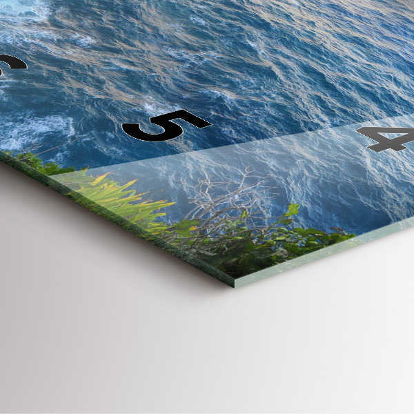 Square wall clock Ocean Coast