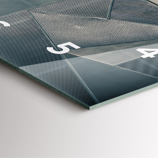 Square wall clock Metal abstract triangles