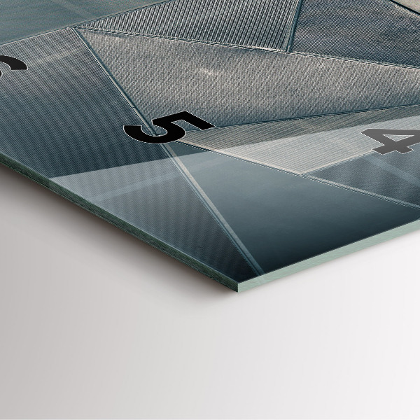 Square wall clock Metal abstract triangles