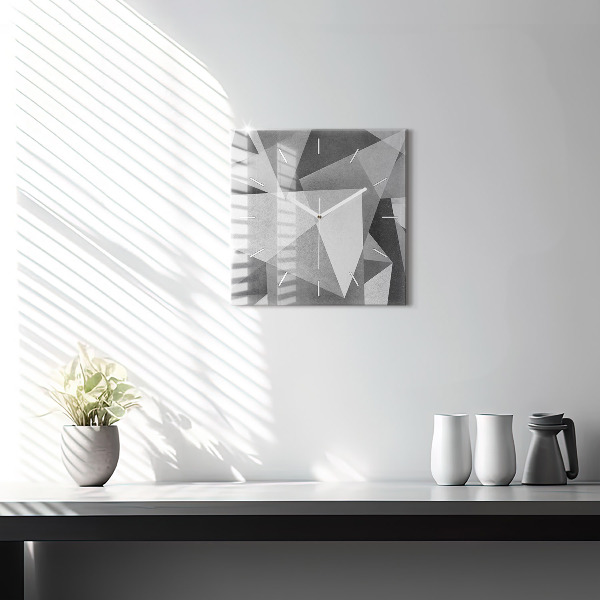 Square wall clock Gray Geometric Abstraction
