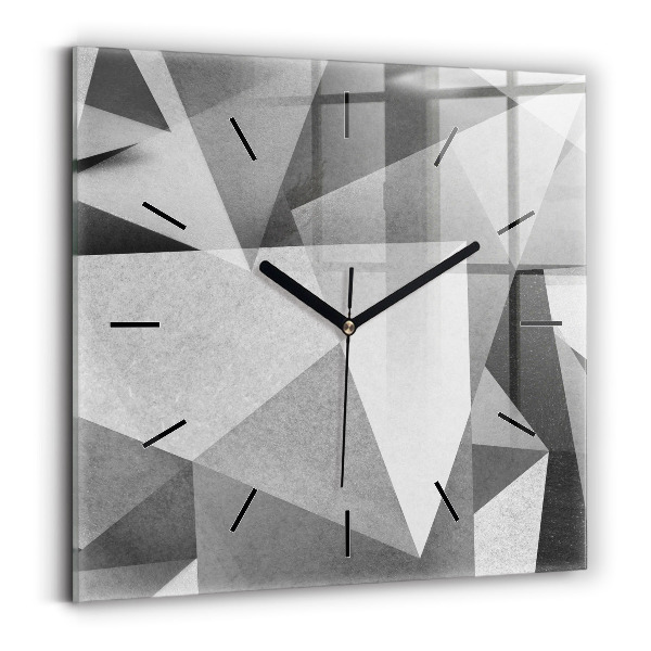 Square wall clock Gray Geometric Abstraction