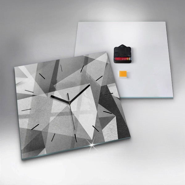 Square wall clock Gray Geometric Abstraction