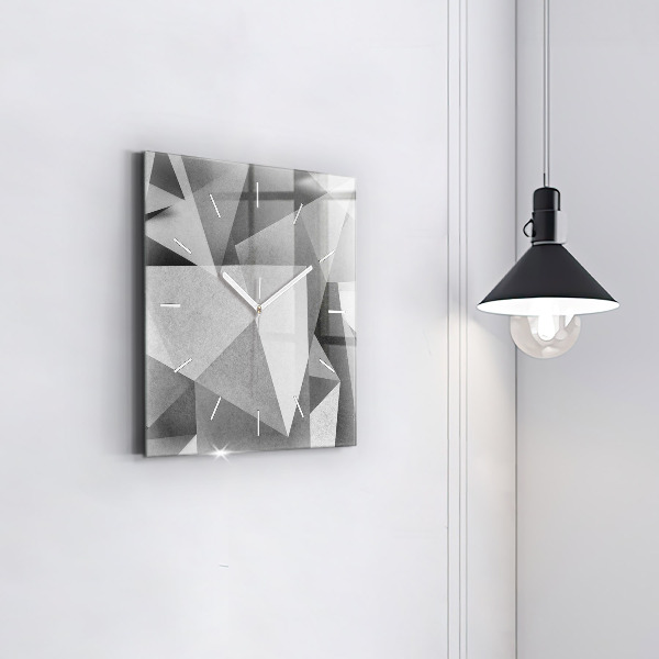 Square wall clock Gray Geometric Abstraction