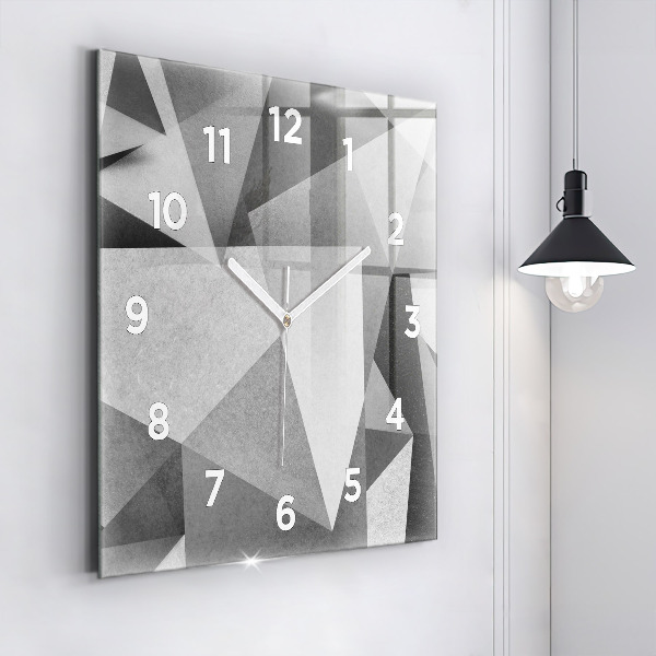 Square wall clock Gray Geometric Abstraction