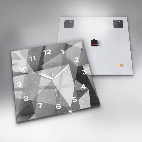Square wall clock Gray Geometric Abstraction