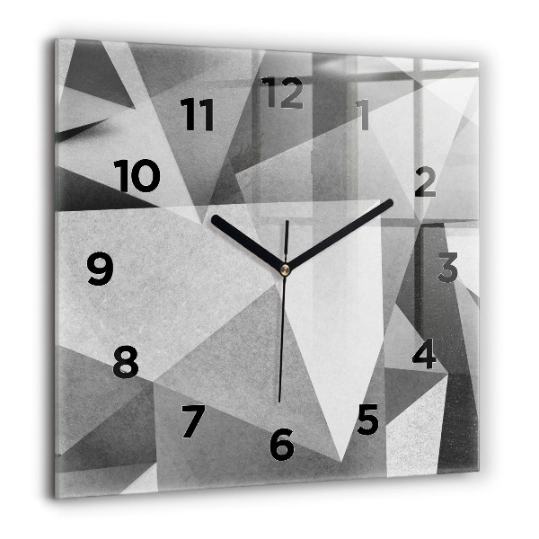 Square wall clock Gray Geometric Abstraction