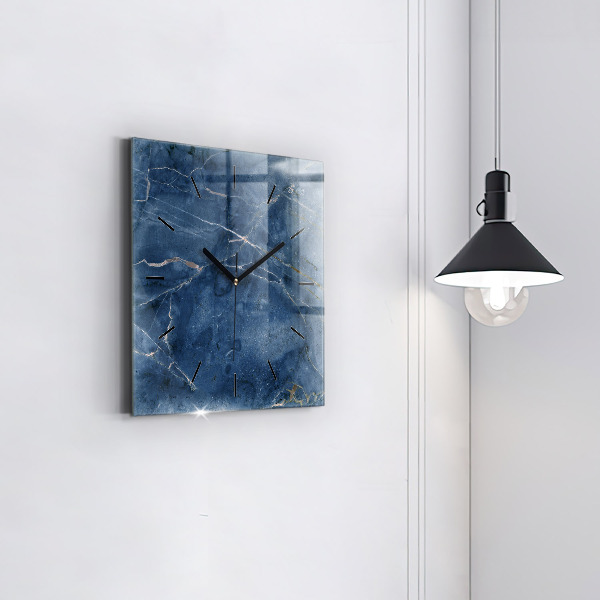 Square wall clock Blue marble texture