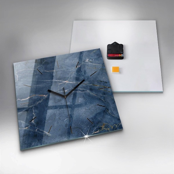 Square wall clock Blue marble texture