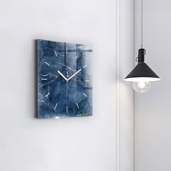 Square wall clock Blue marble texture