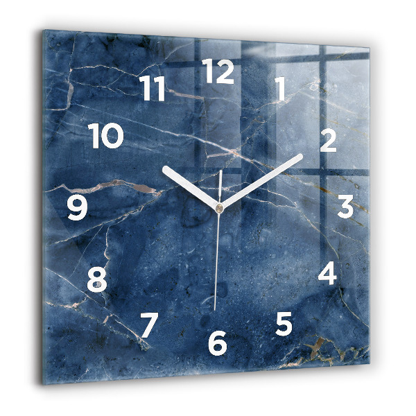 Square wall clock Blue marble texture