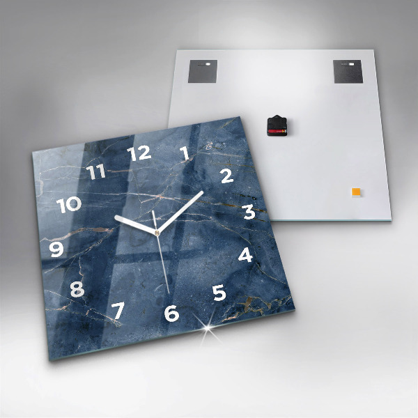 Square wall clock Blue marble texture