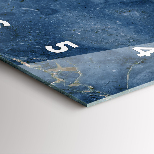 Square wall clock Blue marble texture