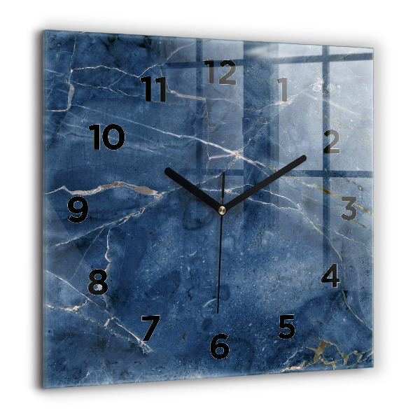 Square wall clock Blue marble texture