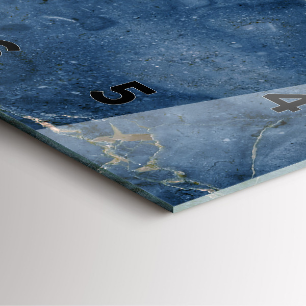 Square wall clock Blue marble texture