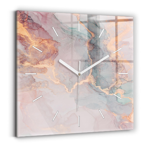 Square wall clock Marble texture