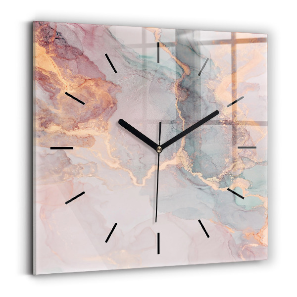 Square wall clock Marble texture