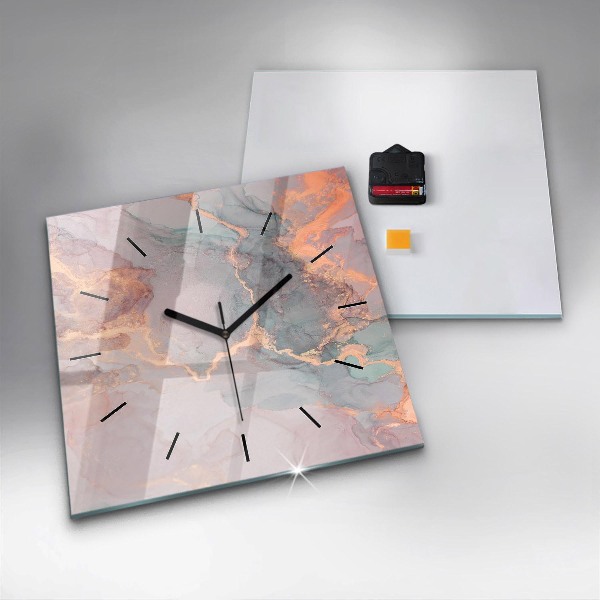 Square wall clock Marble texture