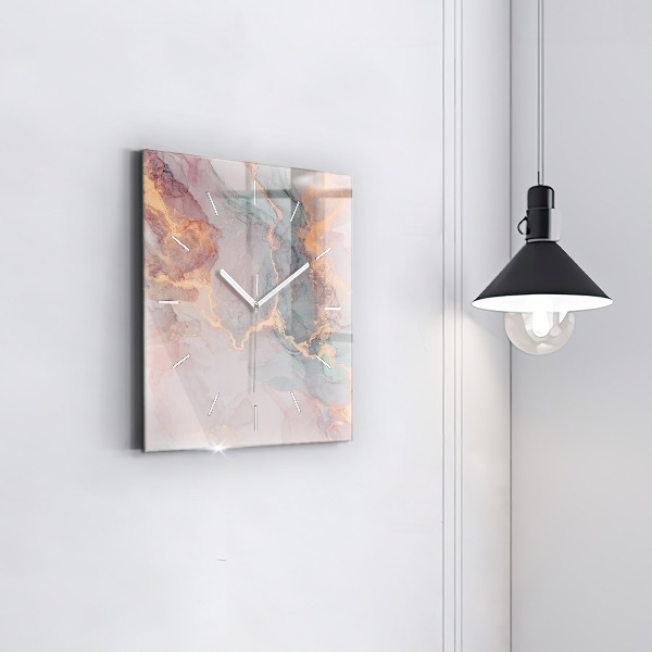 Square wall clock Marble texture