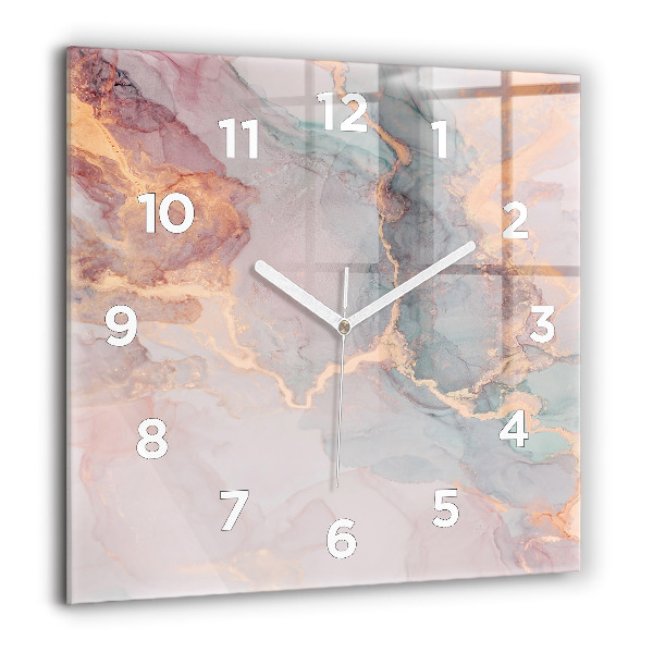 Square wall clock Marble texture