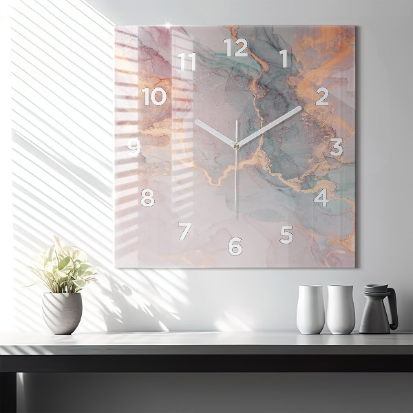 Square wall clock Marble texture