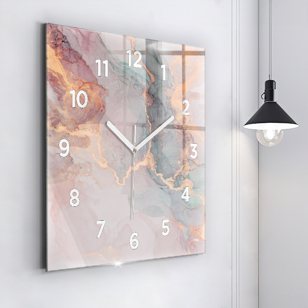 Square wall clock Marble texture