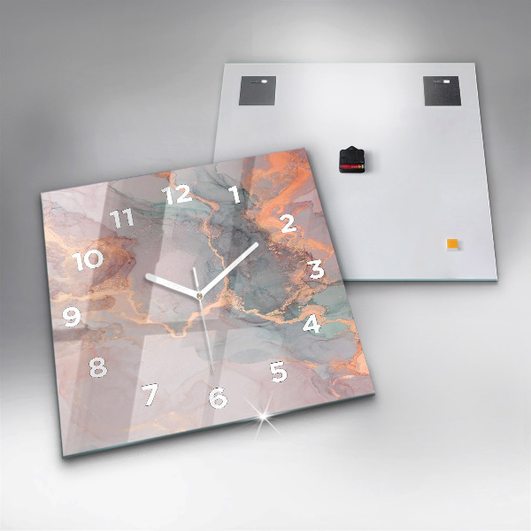 Square wall clock Marble texture