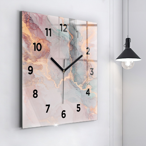 Square wall clock Marble texture