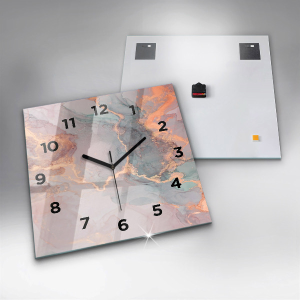 Square wall clock Marble texture
