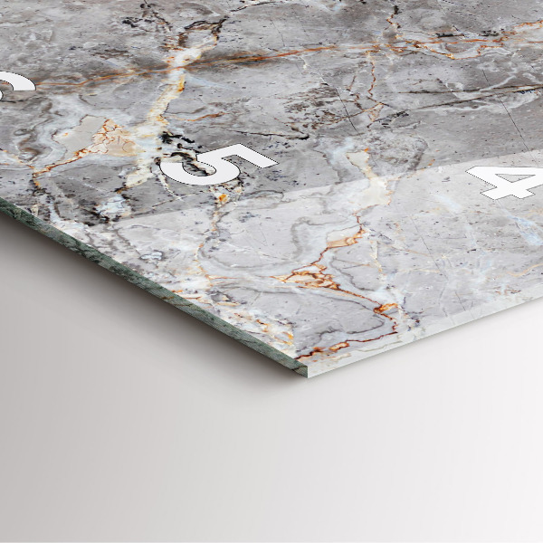 Square wall clock Gray granite marble