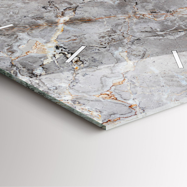 Square wall clock Gray granite marble