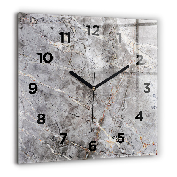 Square wall clock Gray granite marble