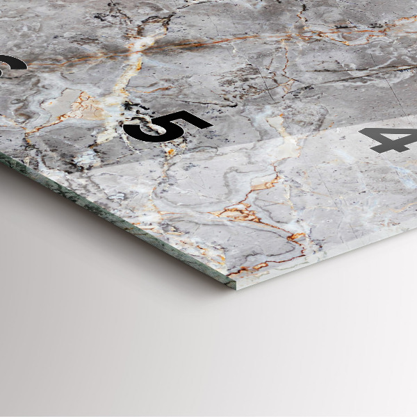 Square wall clock Gray granite marble