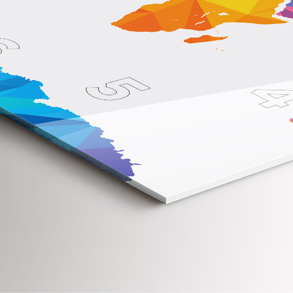 Square wall clock Abstract world map