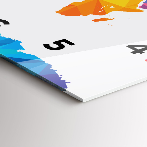 Square wall clock Abstract world map