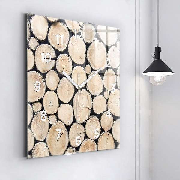 Square wall clock Cut tree stumps