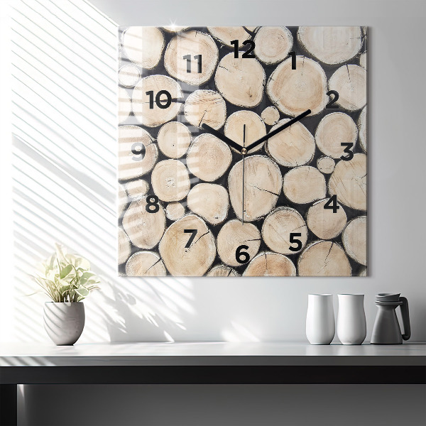 Square wall clock Cut tree stumps