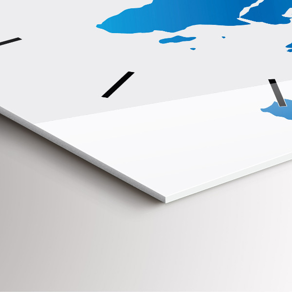 Square wall clock World map
