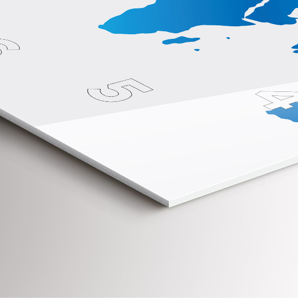 Square wall clock World map