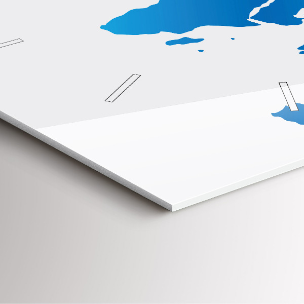 Square wall clock World map