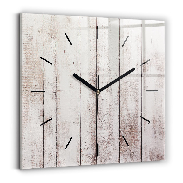 Square wall clock Light wood planks