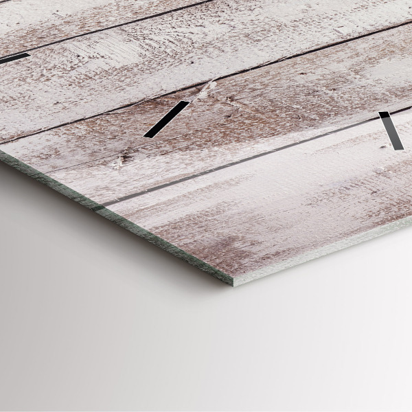 Square wall clock Light wood planks