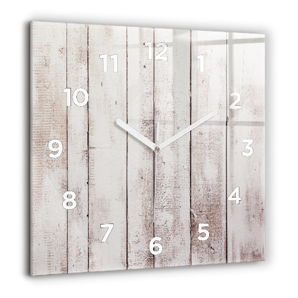 Square wall clock Light wood planks